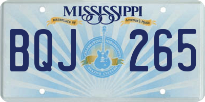 MS license plate BQJ265