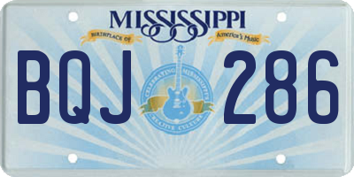 MS license plate BQJ286