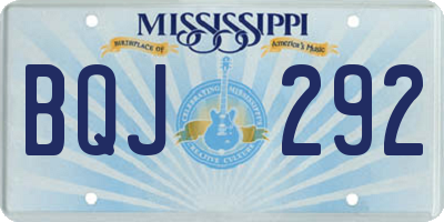 MS license plate BQJ292