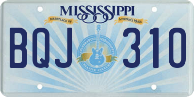 MS license plate BQJ310