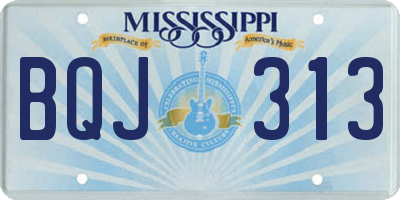 MS license plate BQJ313