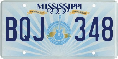 MS license plate BQJ348