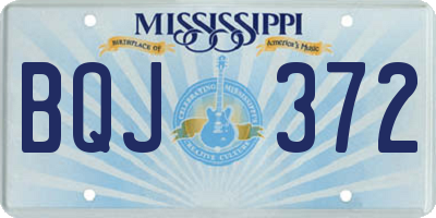 MS license plate BQJ372