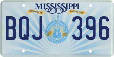 MS license plate BQJ396