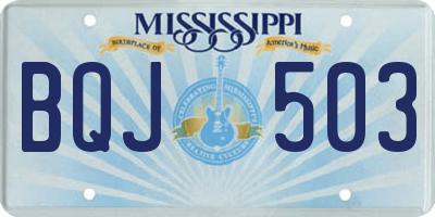 MS license plate BQJ503