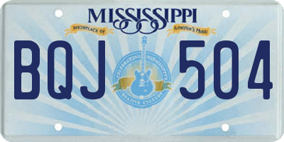 MS license plate BQJ504
