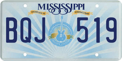 MS license plate BQJ519