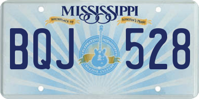 MS license plate BQJ528