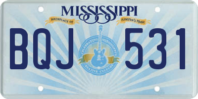 MS license plate BQJ531