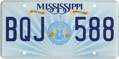 MS license plate BQJ588