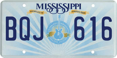MS license plate BQJ616