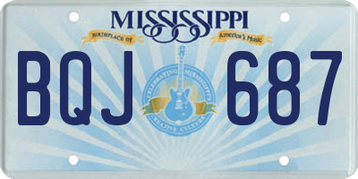 MS license plate BQJ687