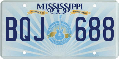 MS license plate BQJ688