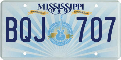MS license plate BQJ707