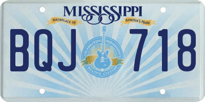 MS license plate BQJ718