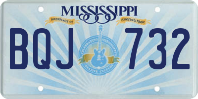 MS license plate BQJ732