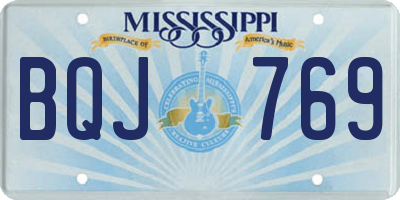 MS license plate BQJ769