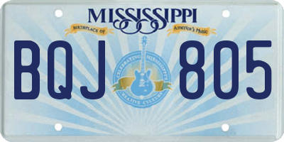 MS license plate BQJ805