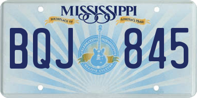 MS license plate BQJ845