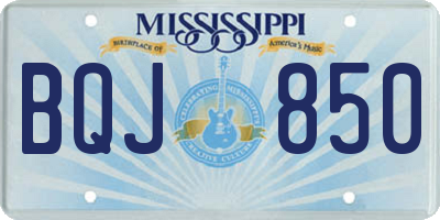 MS license plate BQJ850
