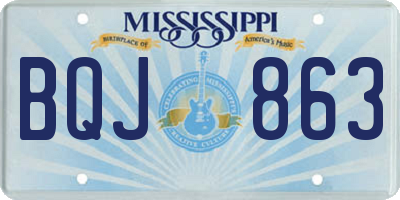 MS license plate BQJ863