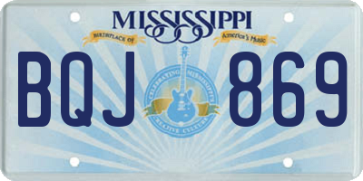 MS license plate BQJ869