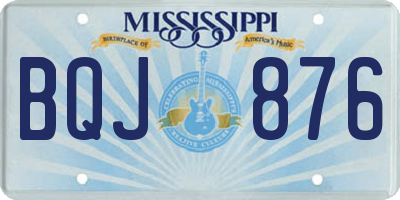 MS license plate BQJ876
