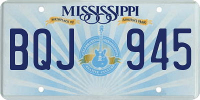 MS license plate BQJ945