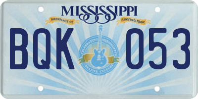 MS license plate BQK053