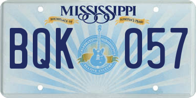 MS license plate BQK057