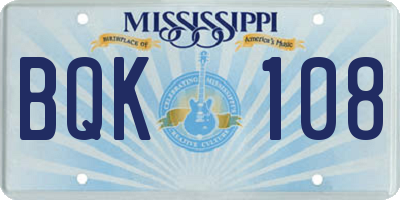 MS license plate BQK108