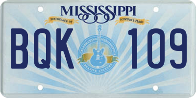 MS license plate BQK109