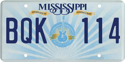 MS license plate BQK114