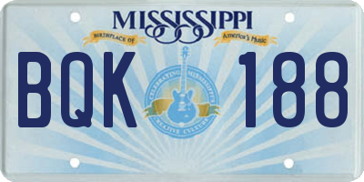 MS license plate BQK188