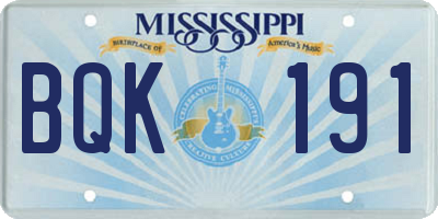 MS license plate BQK191