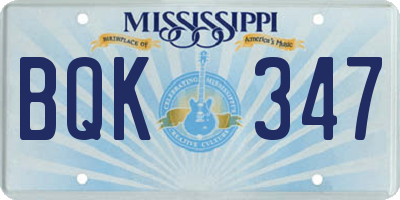 MS license plate BQK347