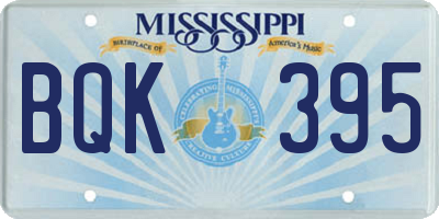 MS license plate BQK395