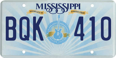 MS license plate BQK410