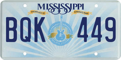 MS license plate BQK449