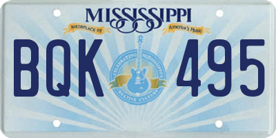 MS license plate BQK495