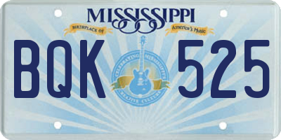 MS license plate BQK525