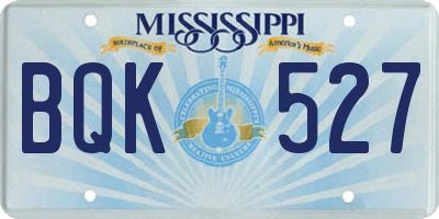 MS license plate BQK527
