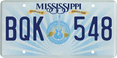 MS license plate BQK548