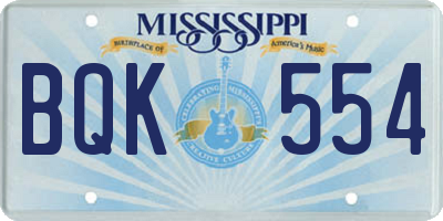 MS license plate BQK554