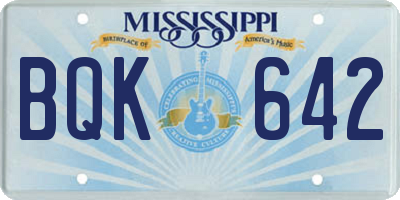 MS license plate BQK642