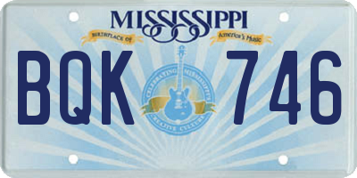 MS license plate BQK746