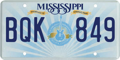 MS license plate BQK849