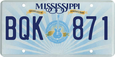 MS license plate BQK871