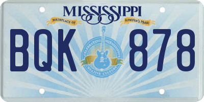 MS license plate BQK878