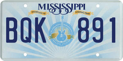 MS license plate BQK891